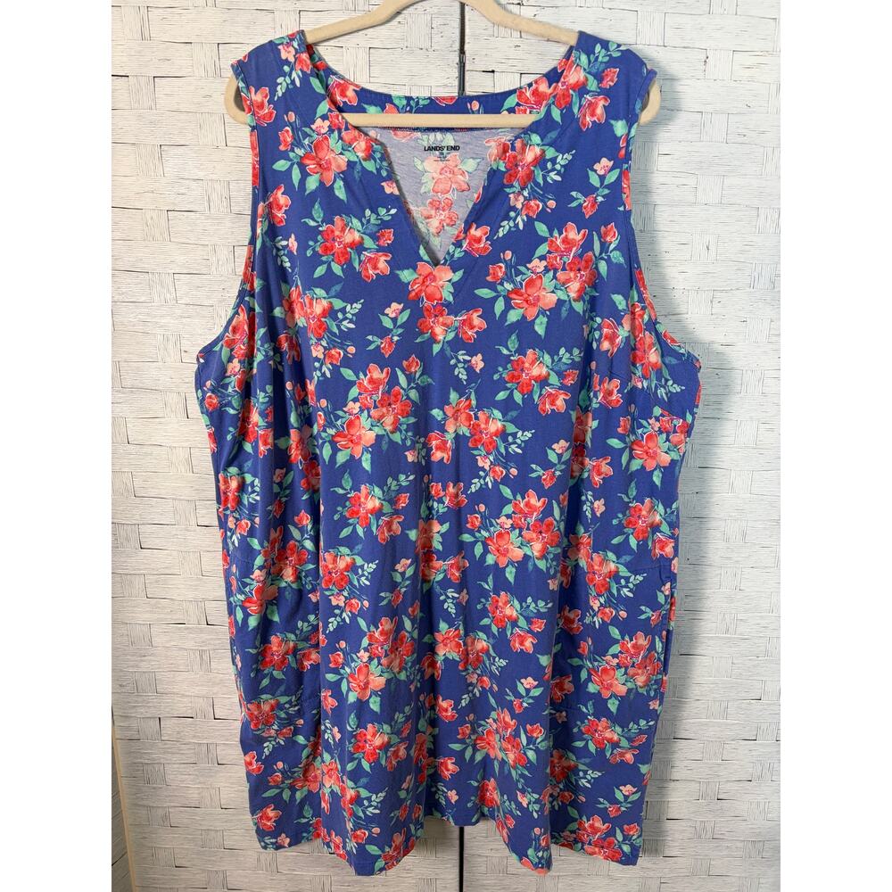 Lands' End women's dress‎ mini sleeveless floral packets spring summer Plus Sz